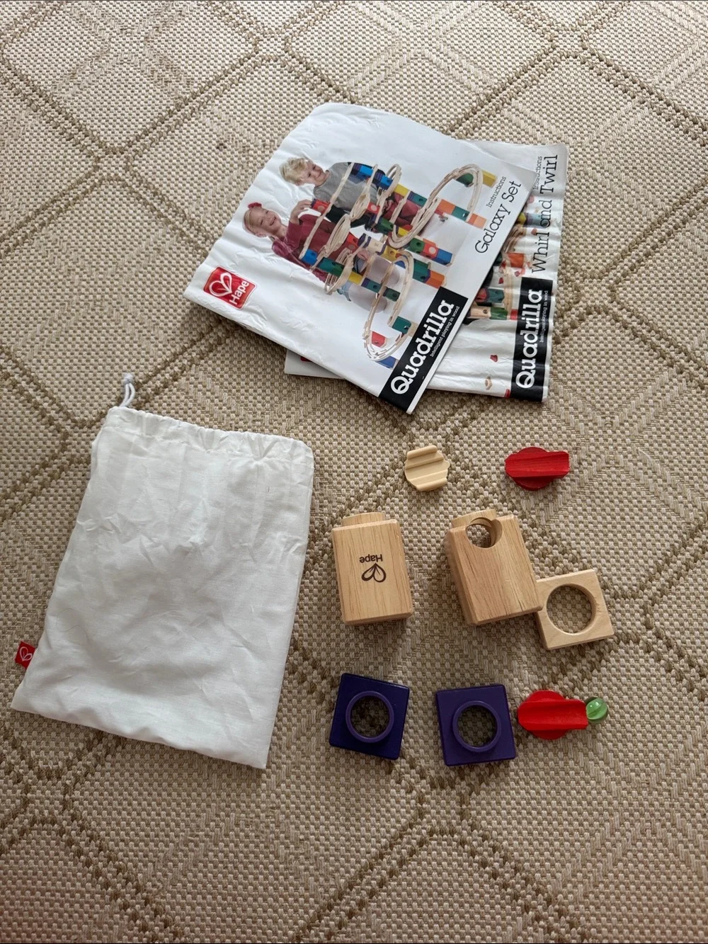 Hape wooden Marble Run Building Set for Kids, a couple of sets-Quadrilla pieces